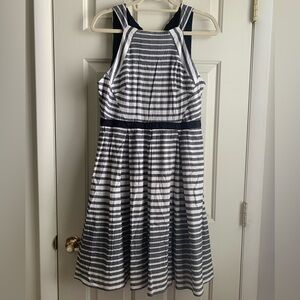 Eva Franco Anthropologie NWT Saybrook Stripe Dress Fit & Flare Cut Out Size 12